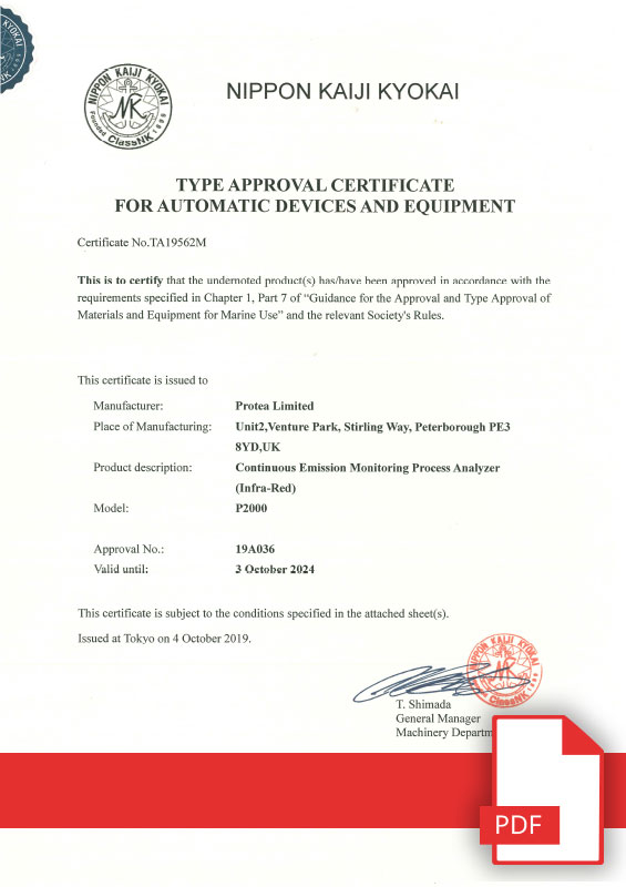 Type Approval Certificate For Marine Automatic Devices & Equipment Japan Type Approval Certificate For Marine Automatic Devices & Equipment Japan